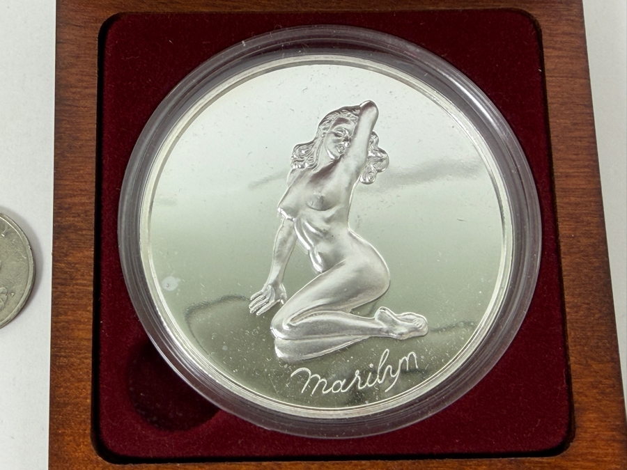 Large Madison Mint Marilyn Monroe Commemorative Silver Coin 5oz .999 Fine Silver In Presentation Box [Photo 2]