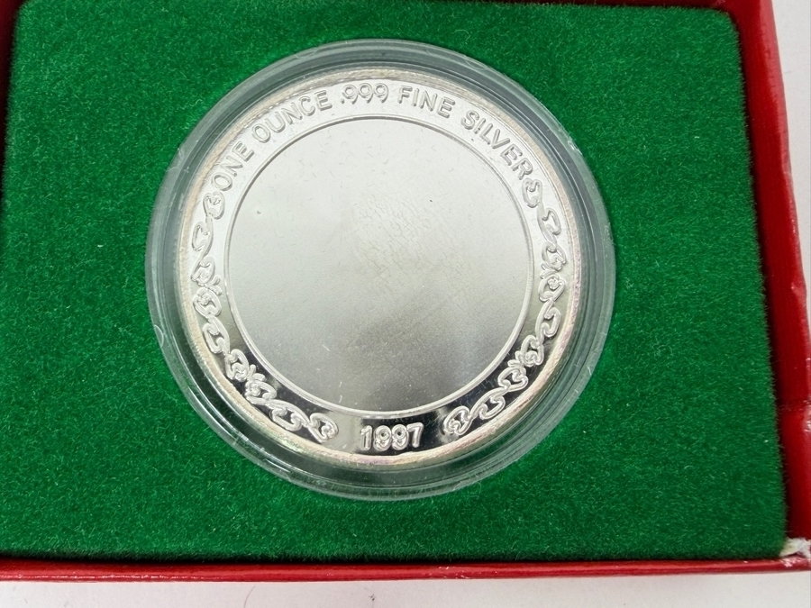 1997 1 Troy Ounce .999 Fine Silver Happy Hanukkah Commemorative Round [Photo 2]