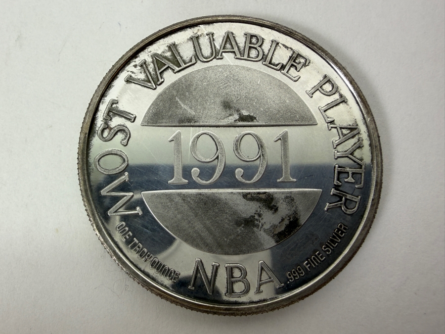 Limited Edition Michael Jordan 1991 NBA MVP Commemorative Proof Silver Round Coin 1 Troy Oz .999 Fine Silver [Photo 4]