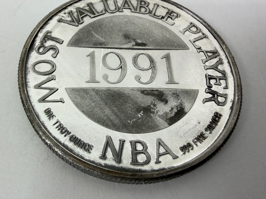 Limited Edition Michael Jordan 1991 NBA MVP Commemorative Proof Silver Round Coin 1 Troy Oz .999 Fine Silver [Photo 5]