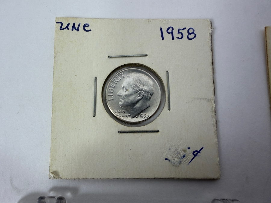 Uncirculated 1964 Kennedy Silver Half Dollar, (2) Uncirculated 1958 Silver Roosevelt Dime And (1) 1910 Liberty Head V Nickel [Photo 3]