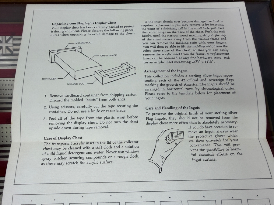 'The Great Flags Of America' Large Sterling Silver Ingot Set Struck By The Franklin Mint Featuring 42 Total United States Flag Sterling Silver Ingots Totaling 50,000 Grains (3,239.9g) Of Sterling Silver In A Walnut Display Case [$7,072 Silver Melt Value] [Photo 29]