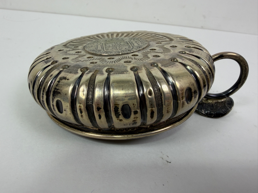 Spanish Silver Wine Taster Cup Tastevin Featuring A 1794 Carolus IIII Coin Inset In The Base 82.3g [Photo 9]