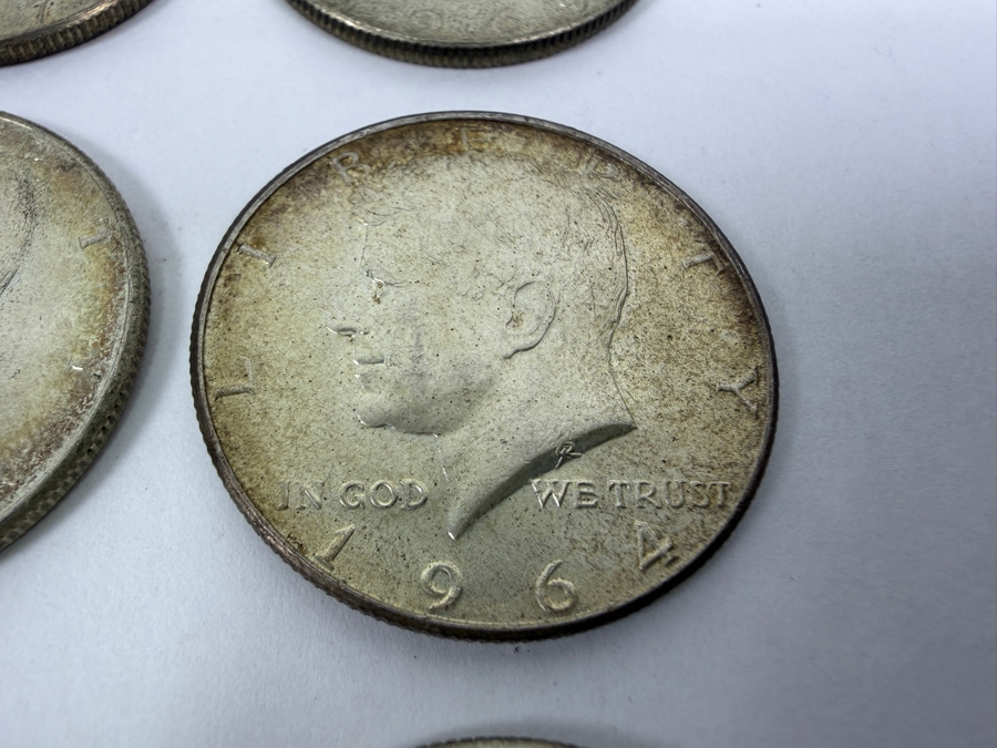 (6) Kennedy Silver Half Dollars: (3) 1964, (1) 1967 And (2) 1969 [Photo 5]