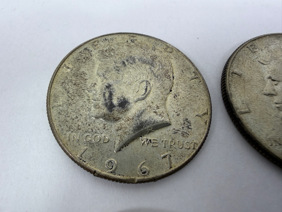 (6) Kennedy Silver Half Dollars: (3) 1964, (1) 1967 And (2) 1969 [Photo 6]