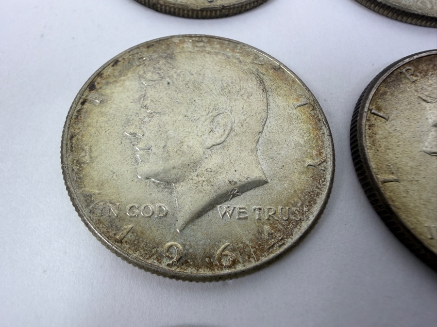 (6) Kennedy Silver Half Dollars: (3) 1964, (1) 1967 And (2) 1969 [Photo 4]