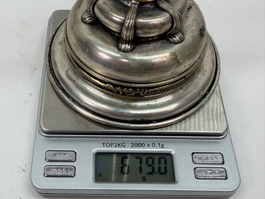Rare Limited Edition Yossi Swed Masters Workshop Pair Of Heavy Solid Sterling Silver Candle Holders Candlesticks Premium Israeli Judaica Numbered 10 Of 99 9'H 681.7g [$1,488 Silver Melt Value] [Photo 21]