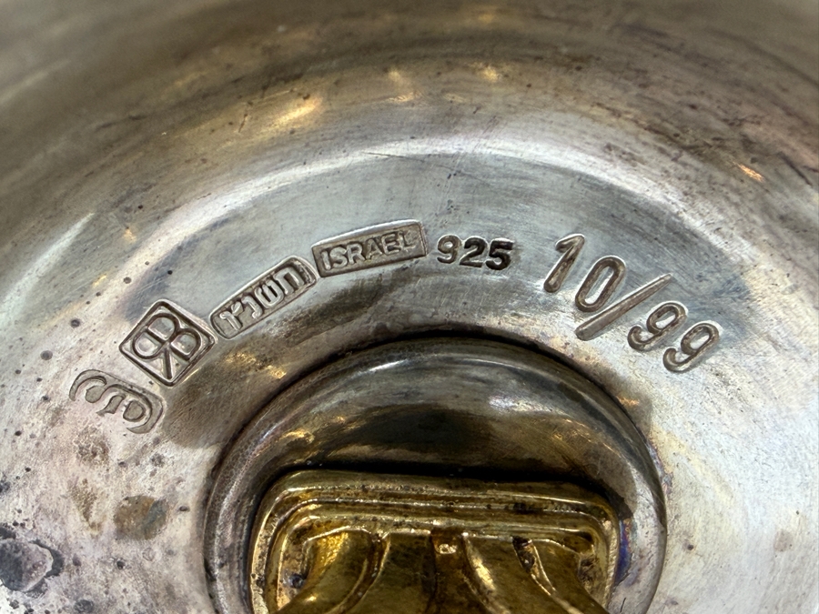 Rare Limited Edition Yossi Swed Masters Workshop Pair Of Heavy Solid Sterling Silver Candle Holders Candlesticks Premium Israeli Judaica Numbered 10 Of 99 9'H 681.7g [$1,488 Silver Melt Value] [Photo 14]