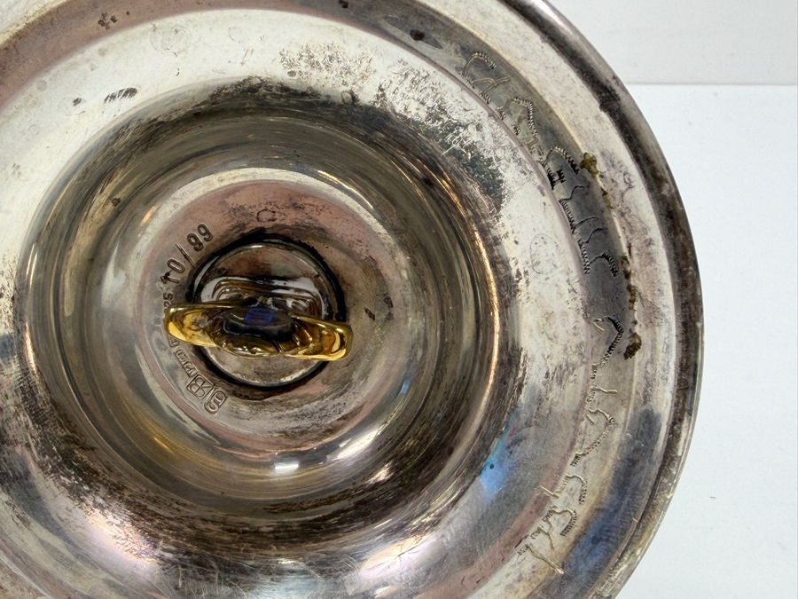 Rare Limited Edition Yossi Swed Masters Workshop Pair Of Heavy Solid Sterling Silver Candle Holders Candlesticks Premium Israeli Judaica Numbered 10 Of 99 9'H 681.7g [$1,488 Silver Melt Value] [Photo 18]