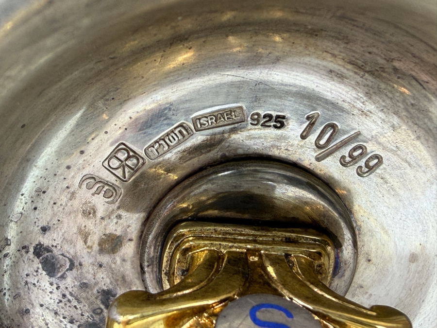 Rare Limited Edition Yossi Swed Masters Workshop Pair Of Heavy Solid Sterling Silver Candle Holders Candlesticks Premium Israeli Judaica Numbered 10 Of 99 9'H 681.7g [$1,488 Silver Melt Value] [Photo 2]