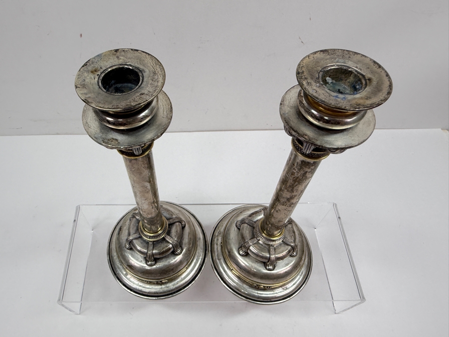 Rare Limited Edition Yossi Swed Masters Workshop Pair Of Heavy Solid Sterling Silver Candle Holders Candlesticks Premium Israeli Judaica Numbered 10 Of 99 9'H 681.7g [$1,488 Silver Melt Value] [Photo 11]