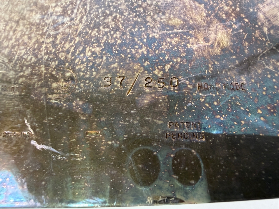 Luigi Del Monte Rare Limited Edition Sterling Silver Italian Modernist Hand Made Menorah Numbered 37 Of 250 - Missing The Candle Cups - 9.75'W X 11.75'H 534.3g [$1,166 Silver Melt Value] Retails $5,000 [Photo 7]