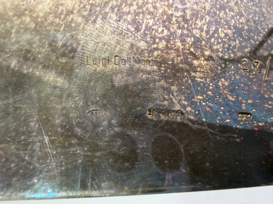 Luigi Del Monte Rare Limited Edition Sterling Silver Italian Modernist Hand Made Menorah Numbered 37 Of 250 - Missing The Candle Cups - 9.75'W X 11.75'H 534.3g [$1,166 Silver Melt Value] Retails $5,000 [Photo 8]