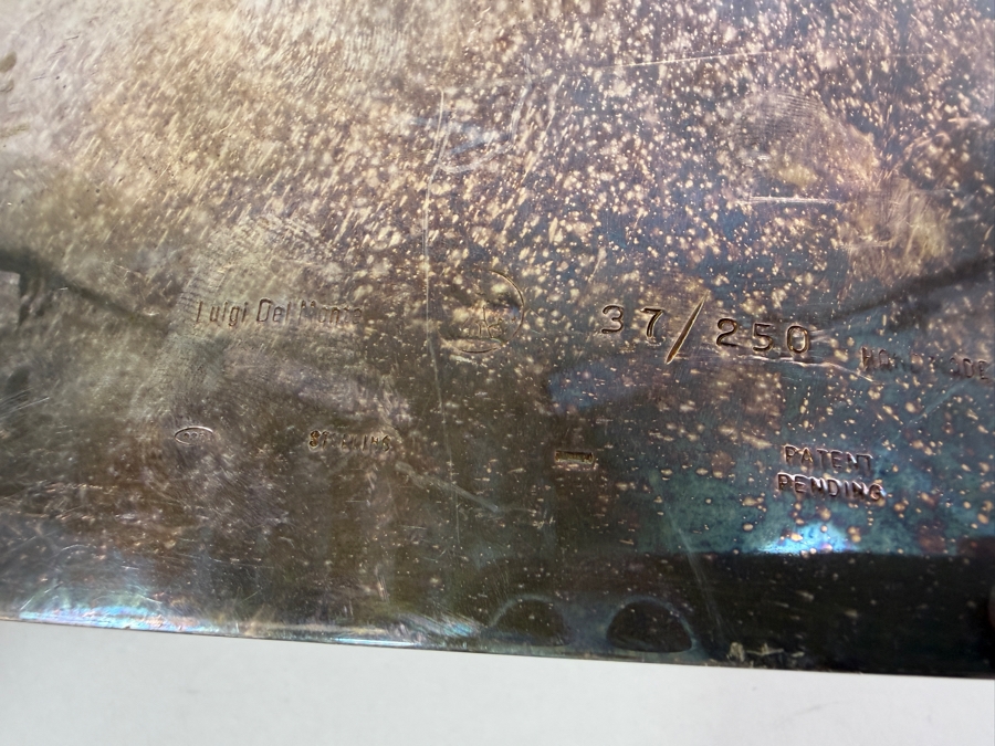 Luigi Del Monte Rare Limited Edition Sterling Silver Italian Modernist Hand Made Menorah Numbered 37 Of 250 - Missing The Candle Cups - 9.75'W X 11.75'H 534.3g [$1,166 Silver Melt Value] Retails $5,000 [Photo 6]