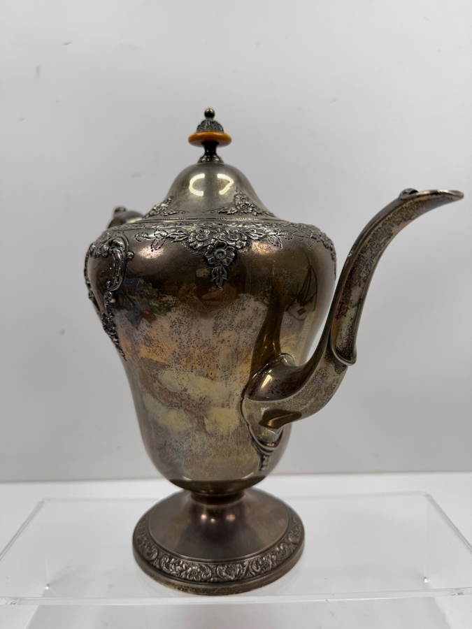 Antique Sterling Silver Coffee Pot Hallmarked 10'H 833.4g [$1,819 Silver Melt Value] [Photo 3]