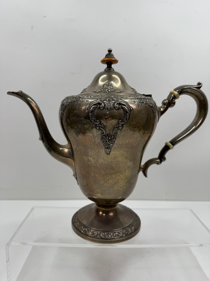 Antique Sterling Silver Coffee Pot Hallmarked 10'H 833.4g [$1,819 Silver Melt Value] [Photo 4]