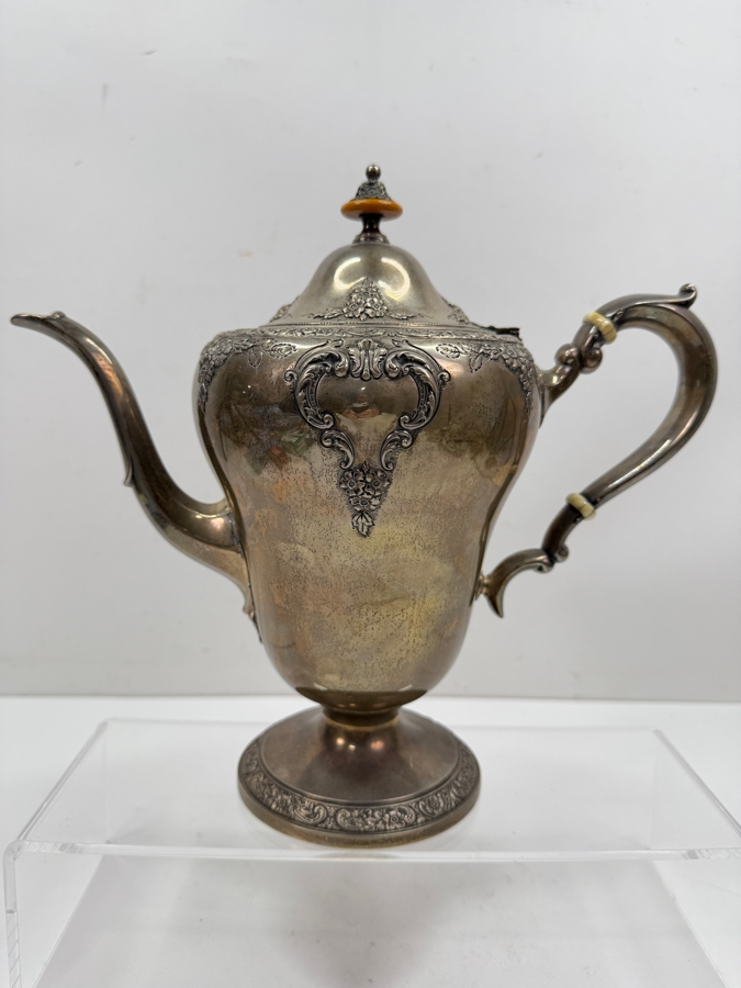 Antique Sterling Silver Coffee Pot Hallmarked 10'H 833.4g [$1,819 Silver Melt Value] [Photo 2]