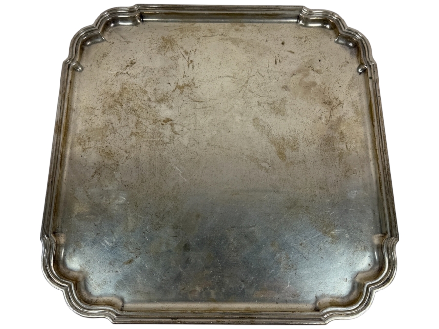 Vintage Tiffany & Co. Makers Sterling Silver Platter Tray 13.75' X 13.75' 1,536.7g [$3,627 Silver Melt Value]
 [Photo 2]
