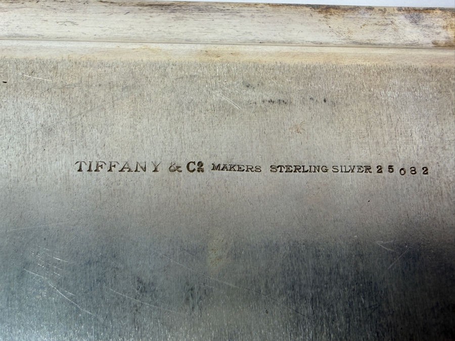 Vintage Tiffany & Co. Makers Sterling Silver Platter Tray 13.75' X 13.75' 1,536.7g [$3,627 Silver Melt Value]
 [Photo 7]