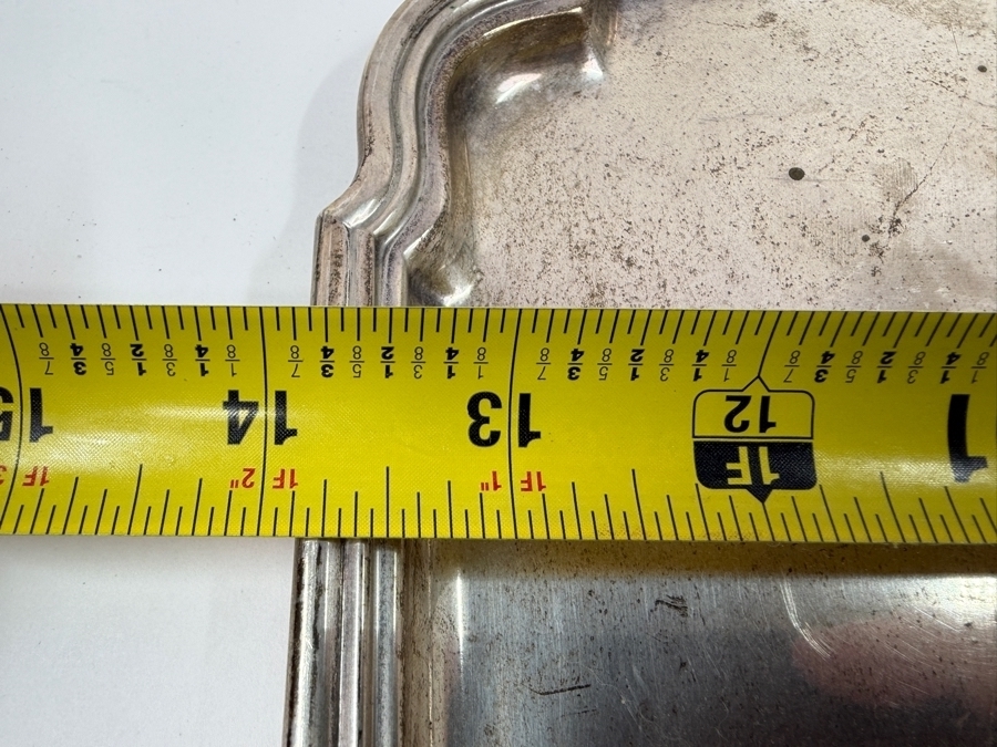 Vintage Tiffany & Co. Makers Sterling Silver Platter Tray 13.75' X 13.75' 1,536.7g [$3,627 Silver Melt Value]
 [Photo 9]