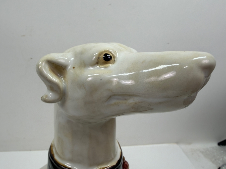 Vintage Hollywood Regency Whippet Pottery Dog Statue 8W X 6.5D X 14H (RSF) [Photo 8]