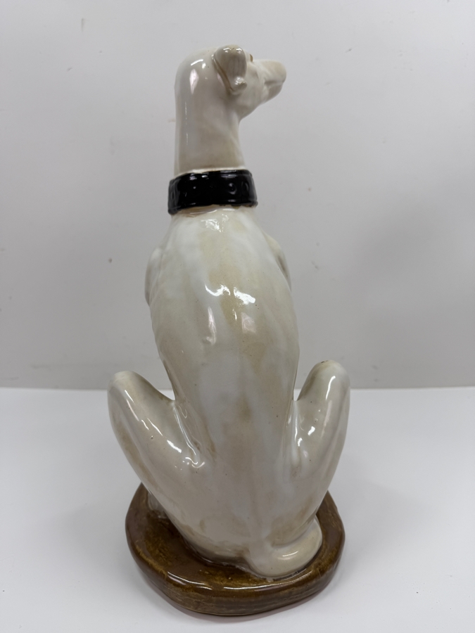 Vintage Hollywood Regency Whippet Pottery Dog Statue 8W X 6.5D X 14H (RSF) [Photo 5]