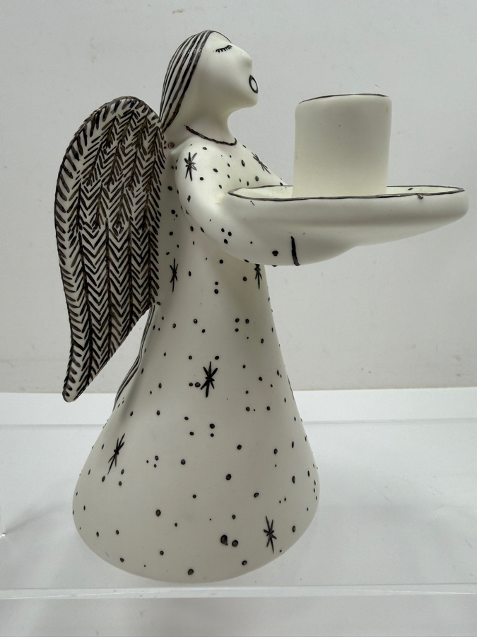 Emilia Castillo Plata Pura Potter Candle Holder With Sterling Silver Decorations 7'H (RSF) [Photo 2]