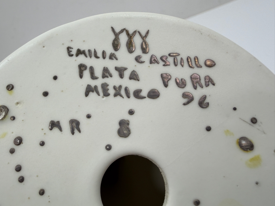 Emilia Castillo Plata Pura Potter Candle Holder With Sterling Silver Decorations 7'H (RSF) [Photo 8]