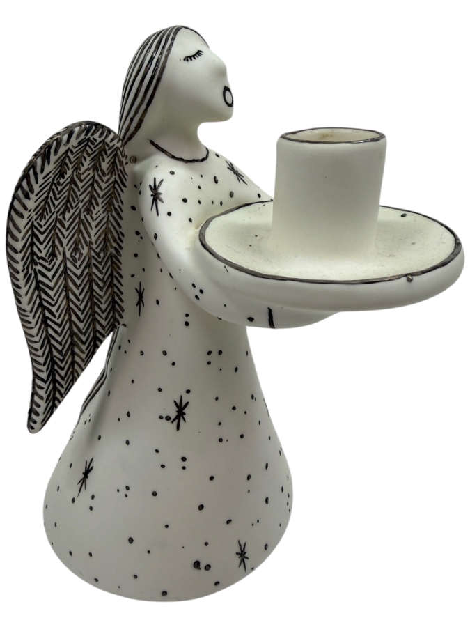 Emilia Castillo Plata Pura Potter Candle Holder With Sterling Silver Decorations 7'H (RSF)