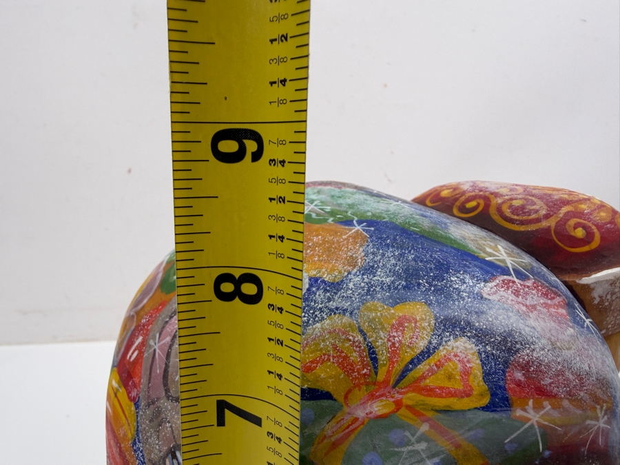 Vintage Russian Signed Hand Painted Carved Wooden Santa Figurine 6W X 7D X 8.5H [Photo 13]