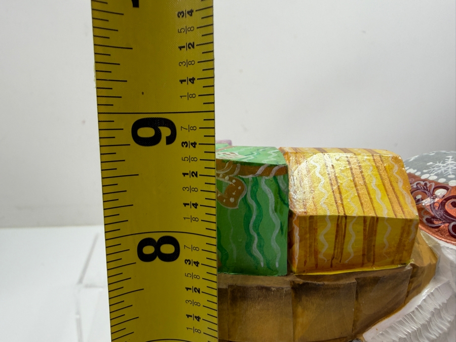 Vintage Russian Hand Painted Carved Wooden Santa Figurine 9H (RSF) [Photo 8]