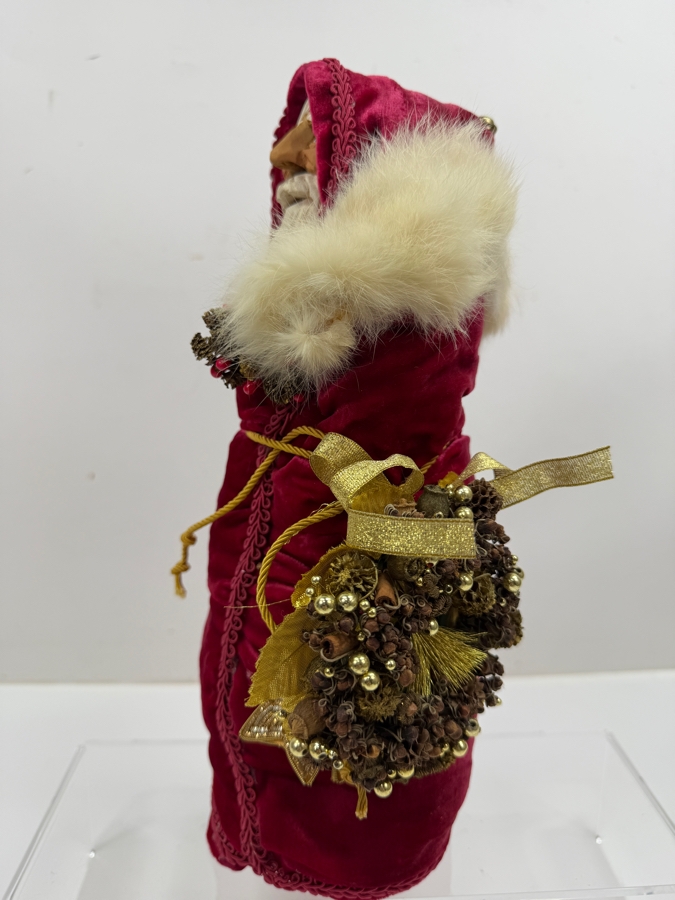 Vintage Hand Carved Wooden Santa Claus Figurine 12.5'H [Photo 3]