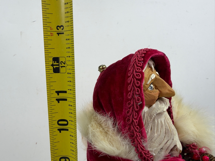 Vintage Hand Carved Wooden Santa Claus Figurine 12.5'H [Photo 7]