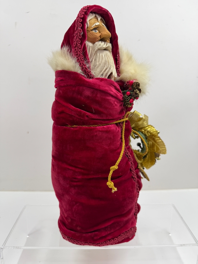 Vintage Hand Carved Wooden Santa Claus Figurine 12.5'H [Photo 5]
