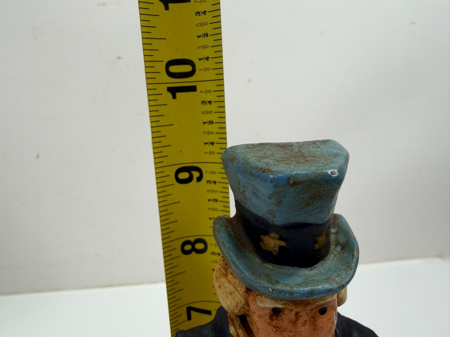 Cast Iron Hand Painted Uncle Sam Figural Doorstop 9.25'H [Photo 7]