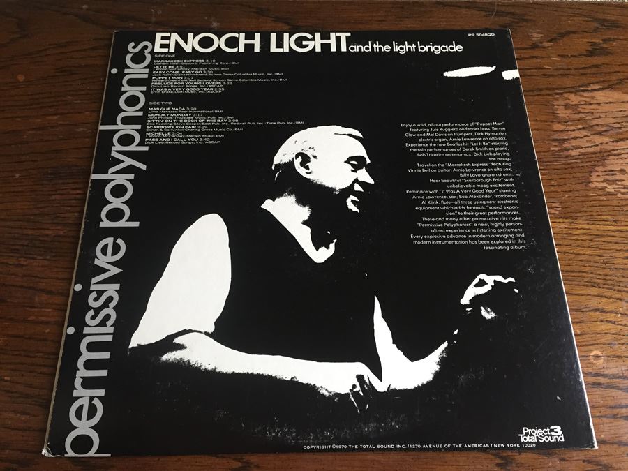 Enoch Light And The Light Brigade ‎- Permissive Polyphonics - Project 3 Total Sound ‎- PR 5048 QD - Quadraphonic [Photo 2]