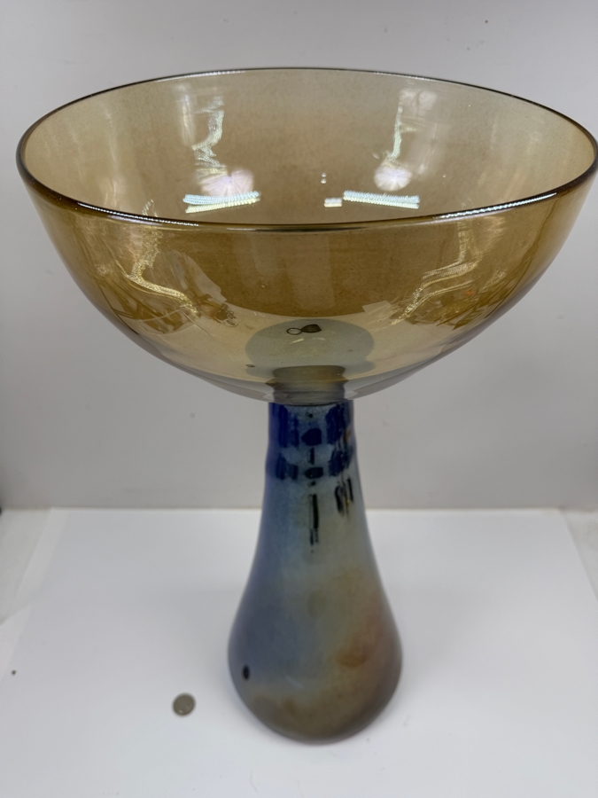 Large 2-Piece Art Glass Bowl 22.5'H (RSF) [Photo 3]