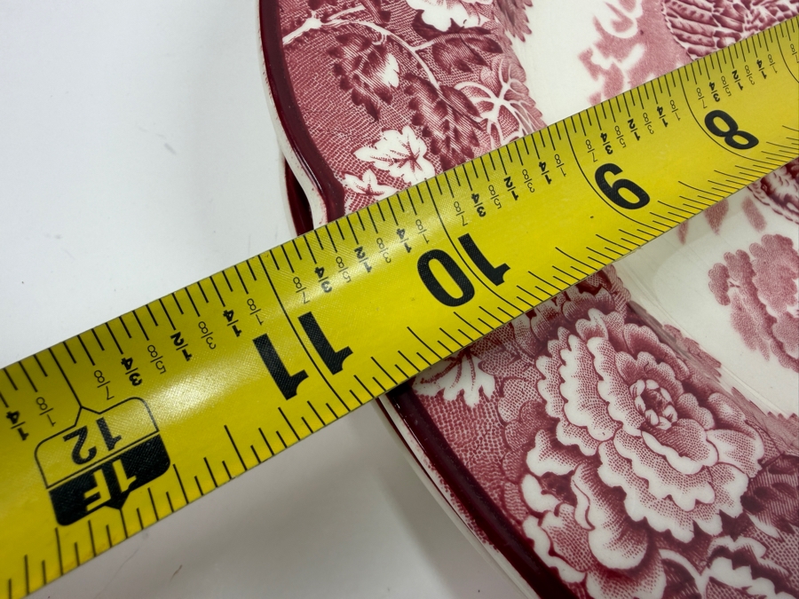 (4) Vintage Woods Burslem England Red Transferware Turkey Dinner Plates 10.75'W (RSF) [Photo 4]