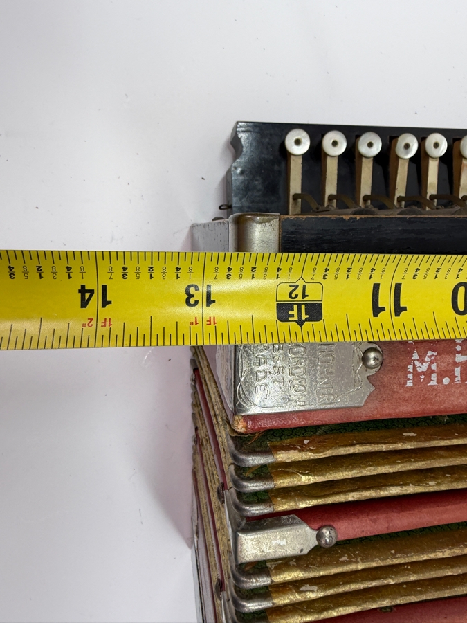 Vintage M. Hohner Grand Prix Philadelphia 1926 Melodeon Diatonic Accordion 10 Button 12W X 13D X 6.5H (RSF)
 [Photo 14]