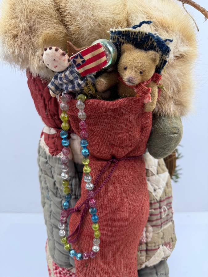 Signed Hand Carved Wooden Santa Claus Statue By Pam & Terry Montandon 1992 Fredericksburg, TX 25'H [Photo 5]