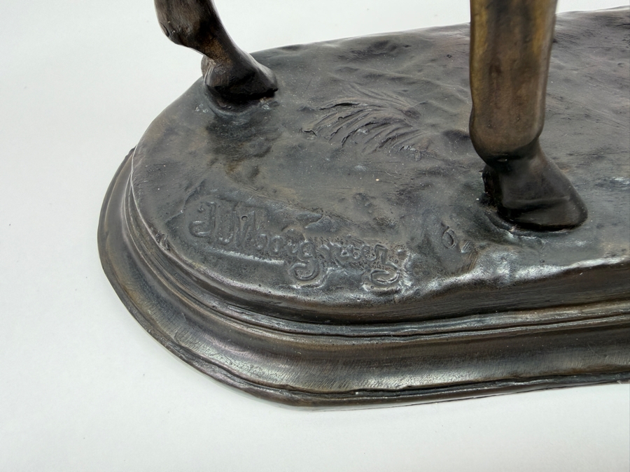 After Jules Moigniez (1835-1894, French) Signed Bronze Sculpture Of A Standing Horse With Side Saddle 14'W X 4'D X 12'H (RSF) [Photo 11]