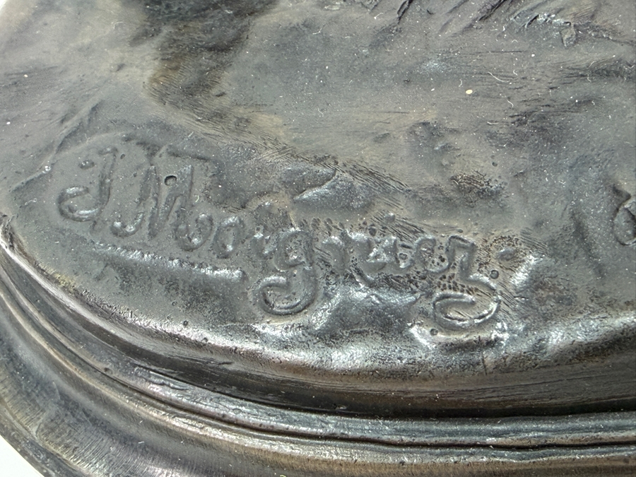 After Jules Moigniez (1835-1894, French) Signed Bronze Sculpture Of A Standing Horse With Side Saddle 14'W X 4'D X 12'H (RSF) [Photo 13]