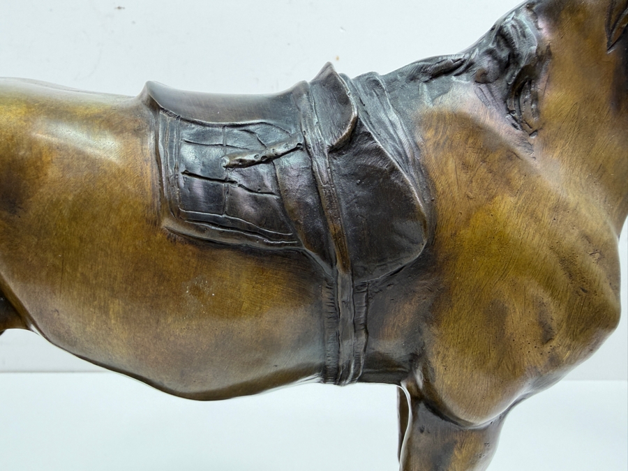 After Jules Moigniez (1835-1894, French) Signed Bronze Sculpture Of A Standing Horse With Side Saddle 14'W X 4'D X 12'H (RSF) [Photo 9]