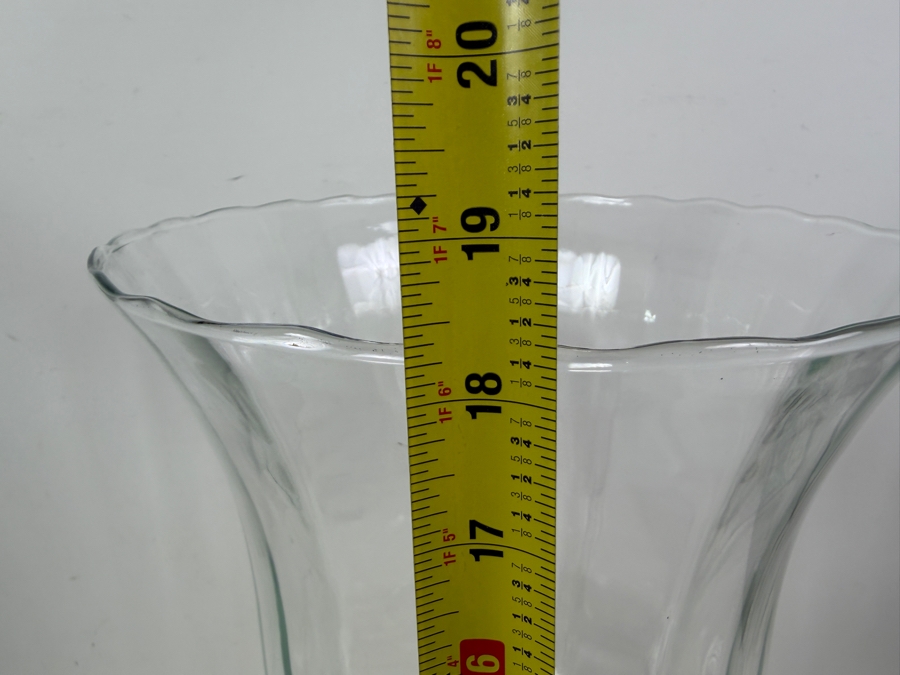 Vintage Decorative Crafts Inc. Model 4216L Lacquered Brass And Scalloped Glass Hurricane Candle Holder 18'H [Photo 5]