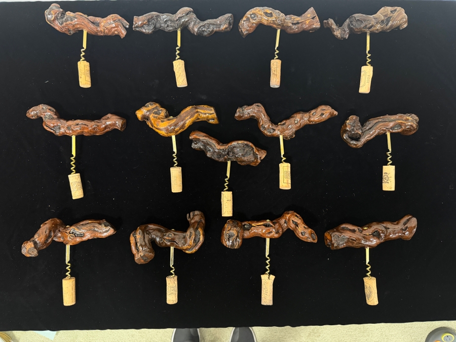 Collection Of Vintage French Laurent Siret Grapevine Root Burl Wood Corkscrew Wine Bottle Opener From Rochefort-sur-Loire [Photo 2]