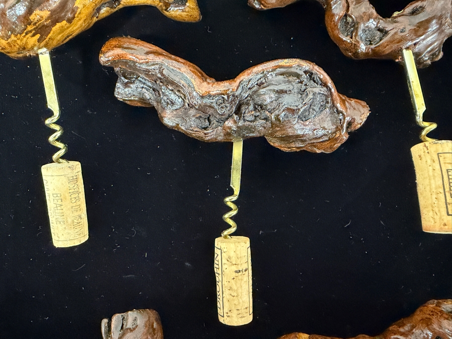 Collection Of Vintage French Laurent Siret Grapevine Root Burl Wood Corkscrew Wine Bottle Opener From Rochefort-sur-Loire [Photo 3]