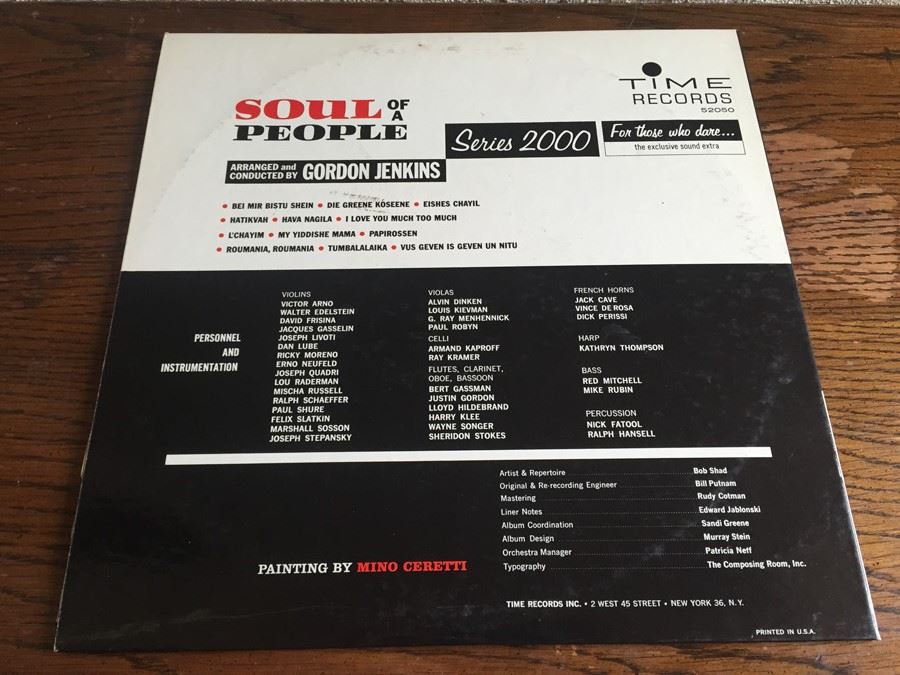 Gordon Jenkins And His Orchestra ‎- Soul Of A People - Time Records - LB-646 - PROMO [Photo 3]