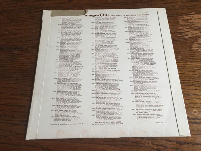 Sarah Vaughan ‎- Sarah Vaughan Sings - Allegro Elite ‎- 4106 - 10' [Photo 2]