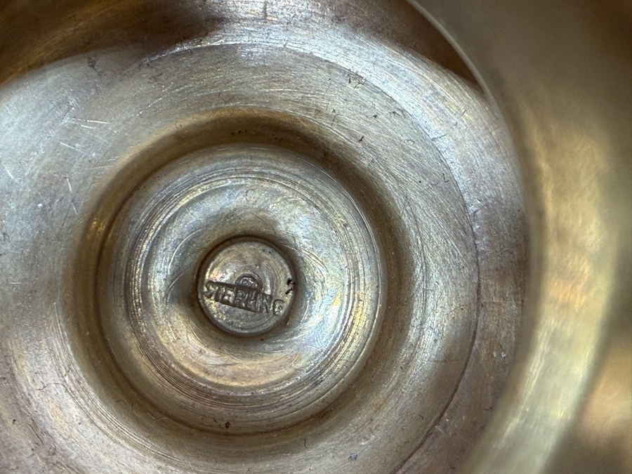 Pair Of Vintage Sterling Silver Jewish Kiddush Cups 4.25'H & 5'H 113.8g [$248 Silver Melt Value] [Photo 7]