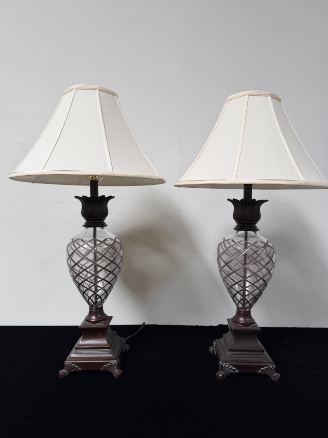 Pair Of Ethan Allen Pineapple Lamps 34'H [Photo 2]